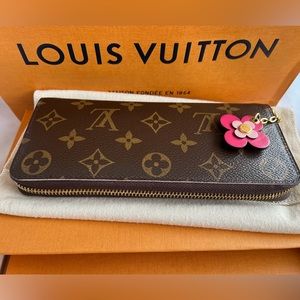 Louis Vuitton (Authentic) - Monogram Canvas Clemence Flower Continental Wallet